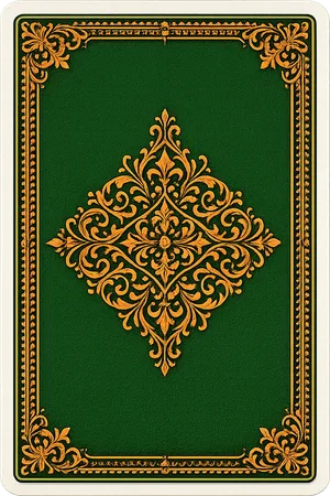 Dos de carte de L'Estaminet, vert bouteille et cuivre