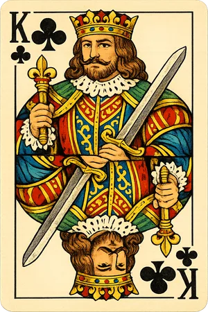 Roi de trèfle, carte illustrée du jeu